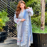 Maison Grey Premium Embroidered 3 Piece Suit