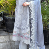 Maison Grey Premium Embroidered 3 Piece Suit