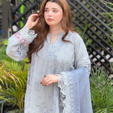 Maison Grey Premium Embroidered 3 Piece Suit
