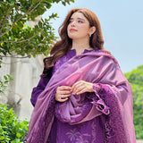 Violet Veil Premium Embroidered 3 Piece Suit