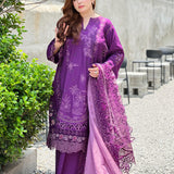 Violet Veil Premium Embroidered 3 Piece Suit