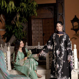 Midnight Bloom Premium Embroidered 3 Piece Suit