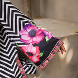 Noir Blossom Printed 4 Piece Luxury Suit