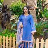 Blue Majesty Embroidered 3 Piece Luxury Suit
