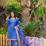 Blue Majesty Embroidered 3 Piece Luxury Suit