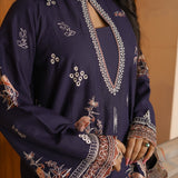 Elara Embroidered Navy Blue 3 Piece Suit